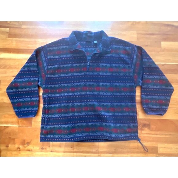 Van Heusen XL/XG Mens Fleece Pullover Sweater Multicolor Striped Zip-Up - Picture 1 of 5